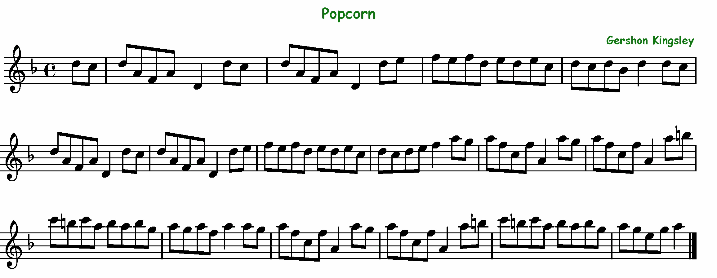 Воздушная кукуруза Ноты для фортепиано